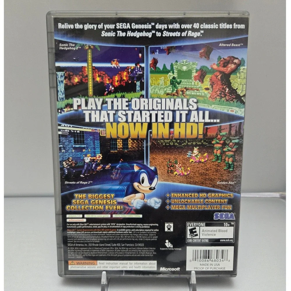 Sonic's‎ Ultimate Genesis Collection - Xbox 360 - Complete CIB Platinum Hits